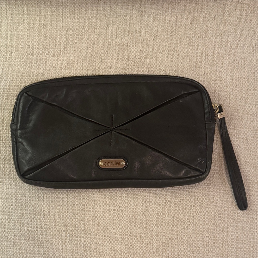 Black Leather Men's Clutch Bag